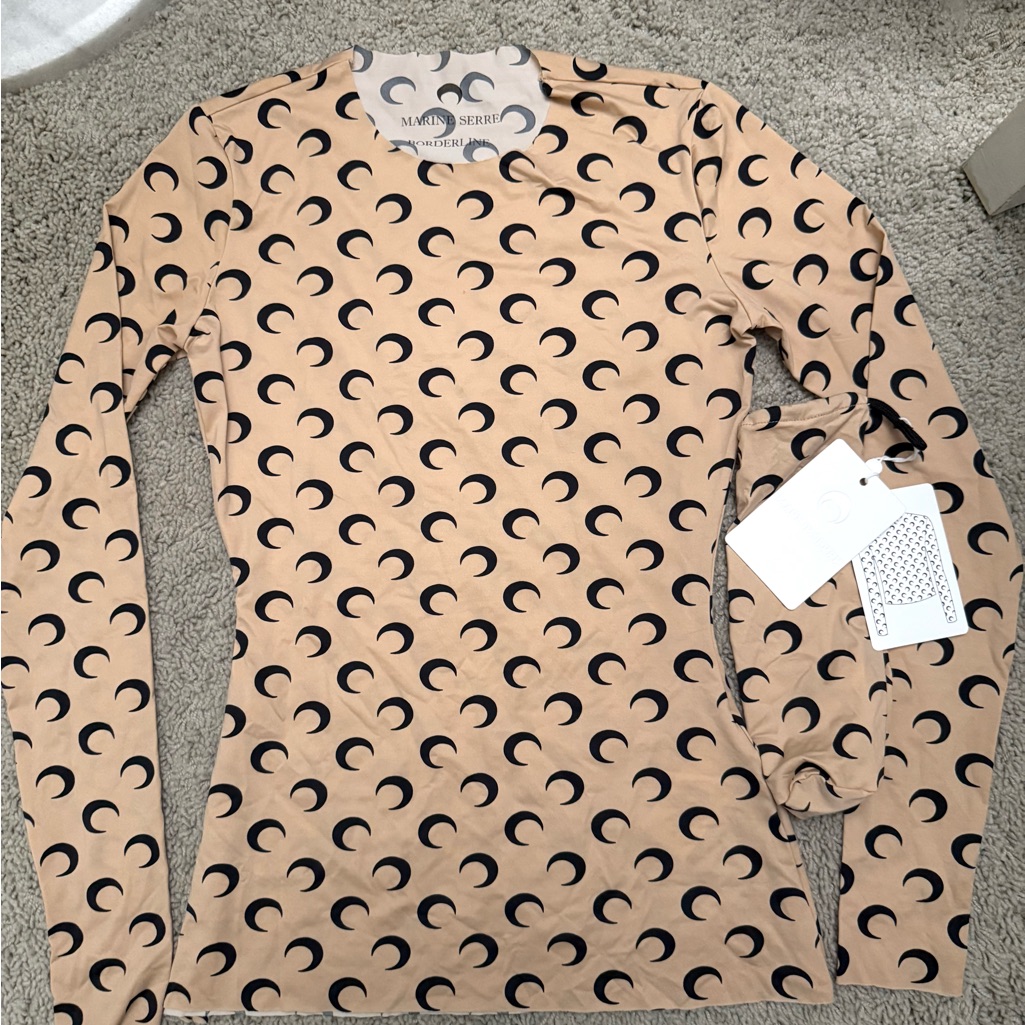 Marine Serre Second Skin Crewneck Top With Long Sleeves